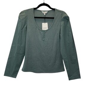 Joie Nadine Women’s Long Sleeve Top in‎ Silverpine Green NWT Size M